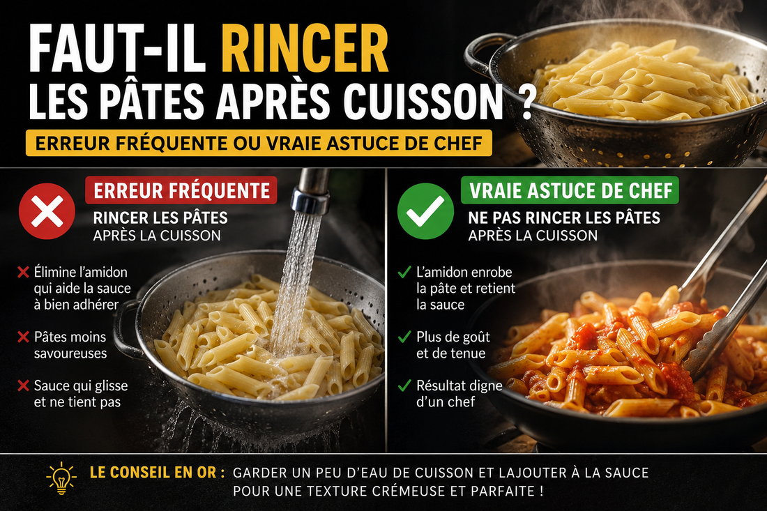 Faut-il rincer les pâtes après cuisson ? Erreur fréquente