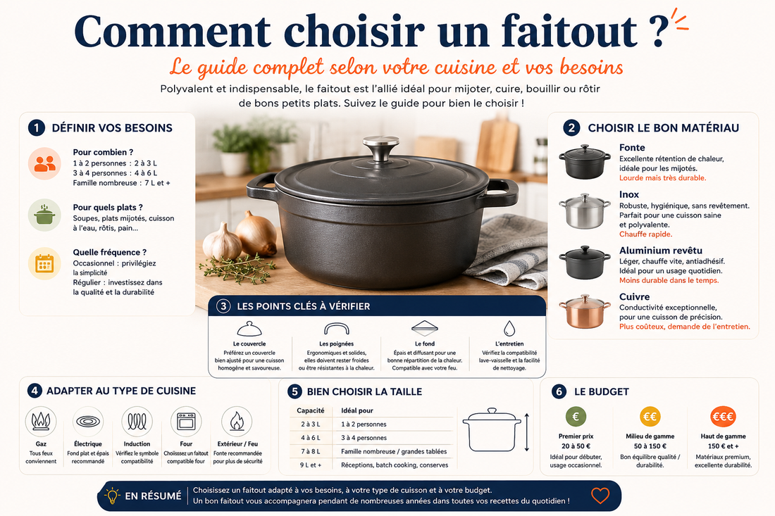 Comment choisir un faitout ? Le guide complet selon votre cuisine et vos besoins