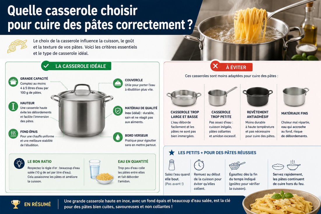 Quelle casserole choisir pour cuire des pâtes correctement ?