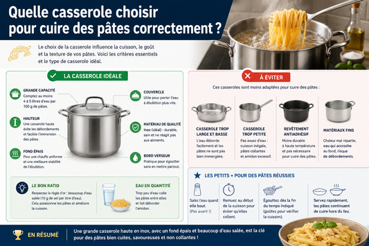 Quelle casserole choisir pour cuire des pâtes correctement ?
