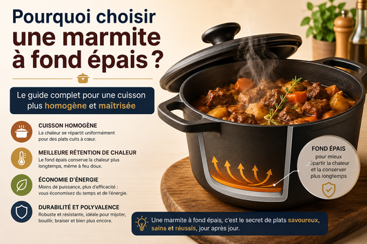 Pourquoi choisir une marmite à fond épais ? Le guide complet pour une cuisson plus homogène et maîtrisée