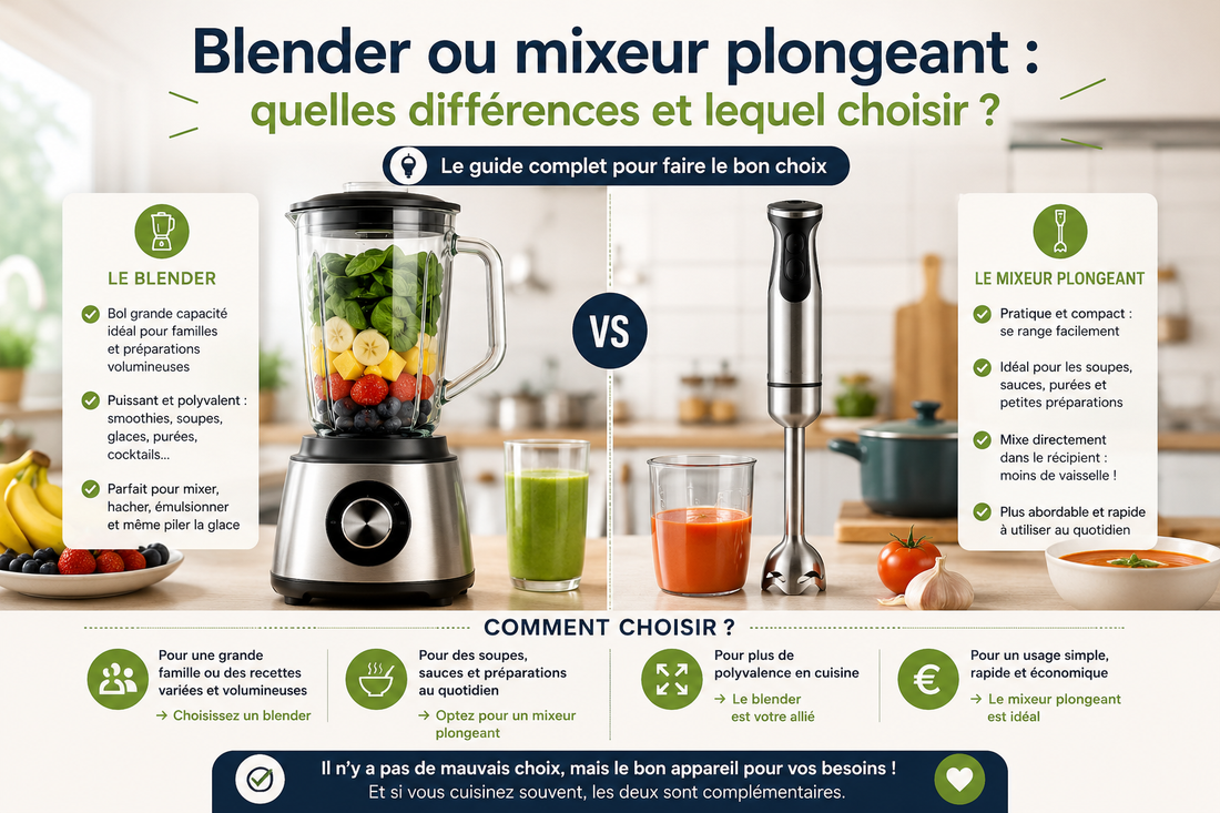 Blender ou mixeur plongeant : quelles différences et lequel choisir ?