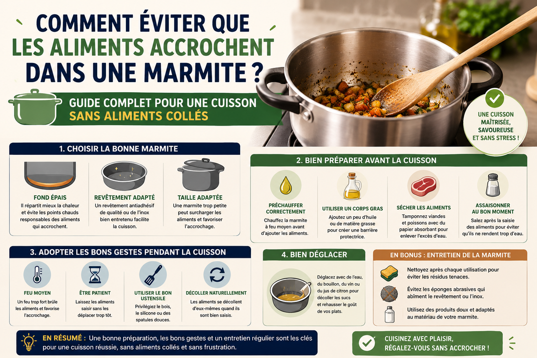 Comment éviter que les aliments accrochent dans une marmite ? Guide complet pour une cuisson sans aliments collés