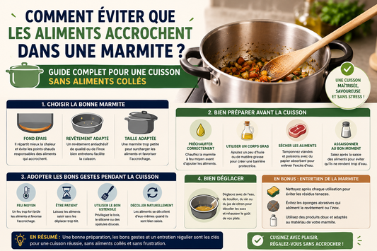 Comment éviter que les aliments accrochent dans une marmite ? Guide complet pour une cuisson sans aliments collés