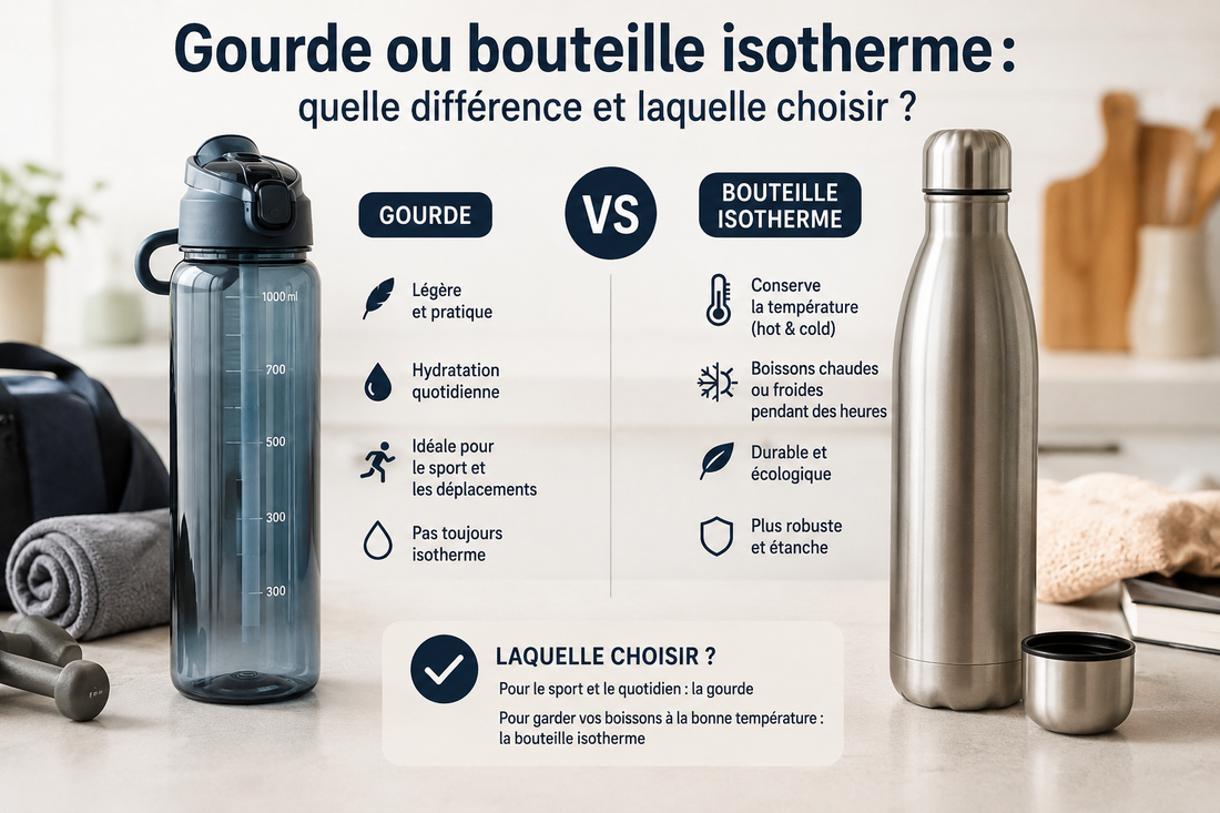 Gourde ou bouteille isotherme : quelle différence et laquelle choisir ?