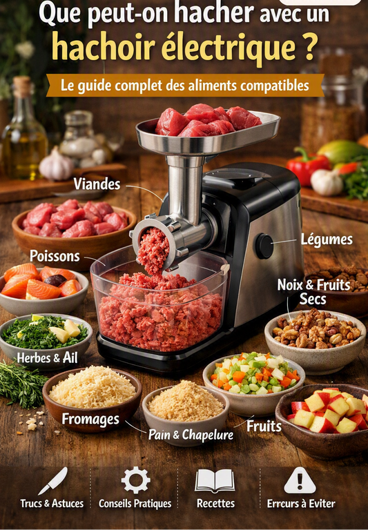 Que peut-on hacher avec un hachoir électrique ? Le guide complet des aliments compatibles