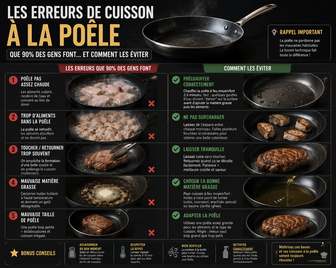 Les erreurs de cuisson avec une poêle que 90% des gens font (et comment les éviter)