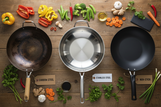 Wok acier carbone vs inox vs antiadhésif : lequel choisir selon votre cuisine ?