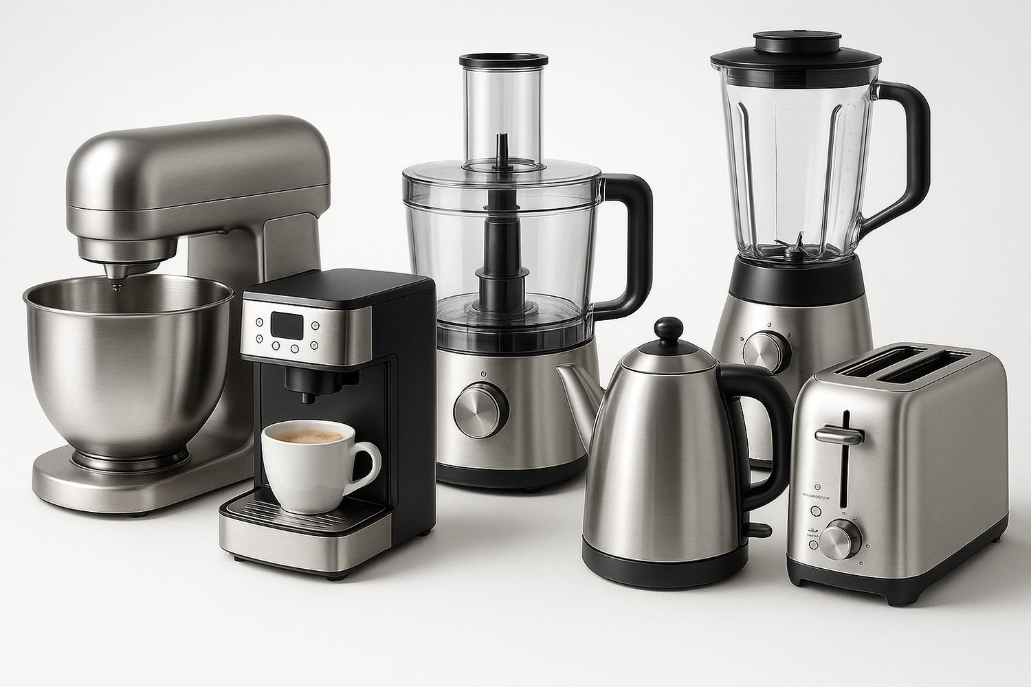 Petit électroménager de cuisine pro fiable et performant avec mixeurs, grille-pain et bouilloires en inox