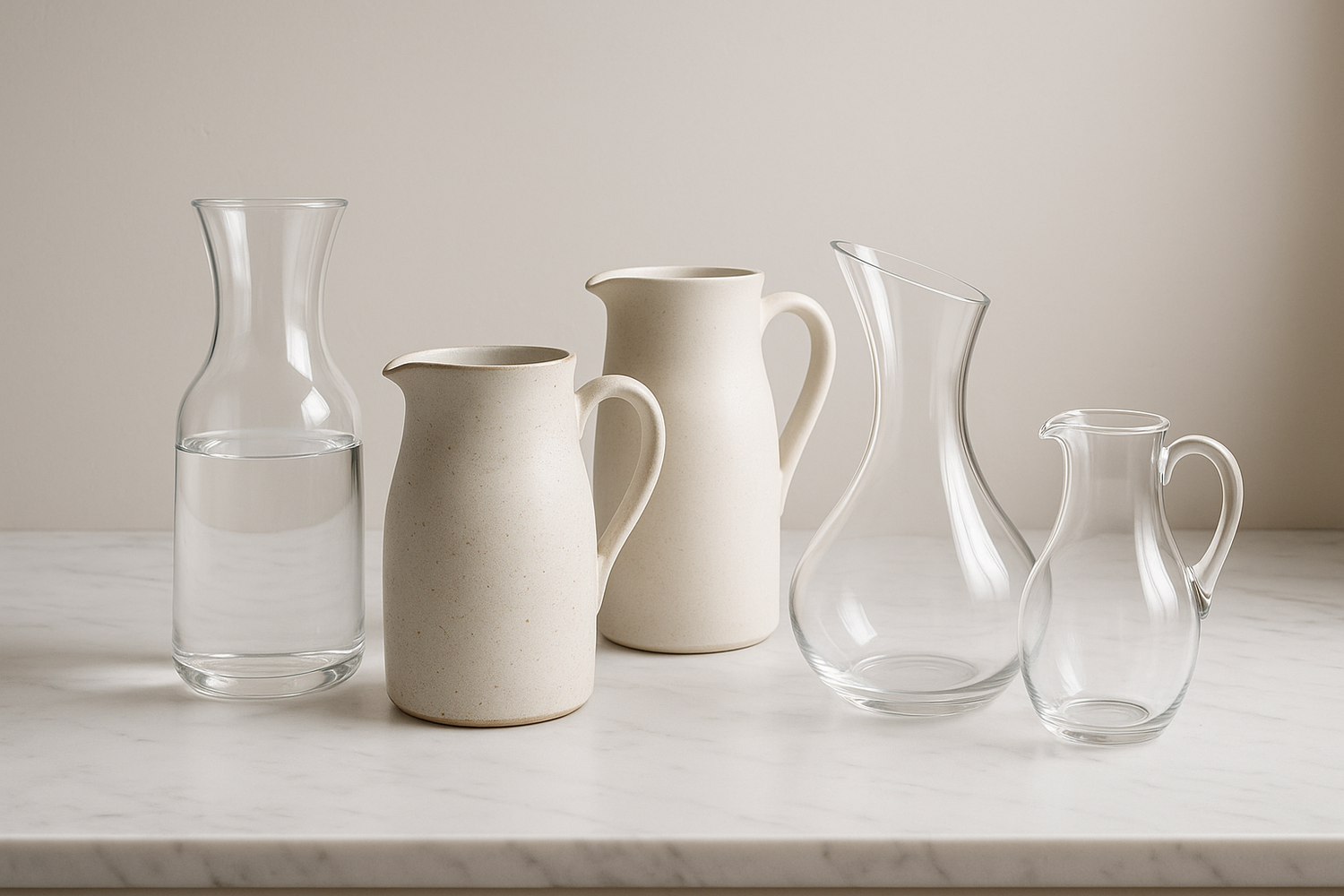 Collection de Carafes & Pichets – Sublimez Vos Boissons avec design raffiné et matériaux variés