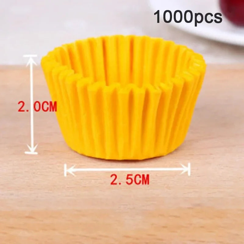 1000 Mini Moules à Cupcakes en Papier  jaune