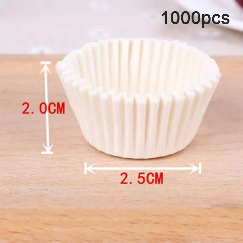 1000 Mini Moules à Cupcakes en Papier  Blanc