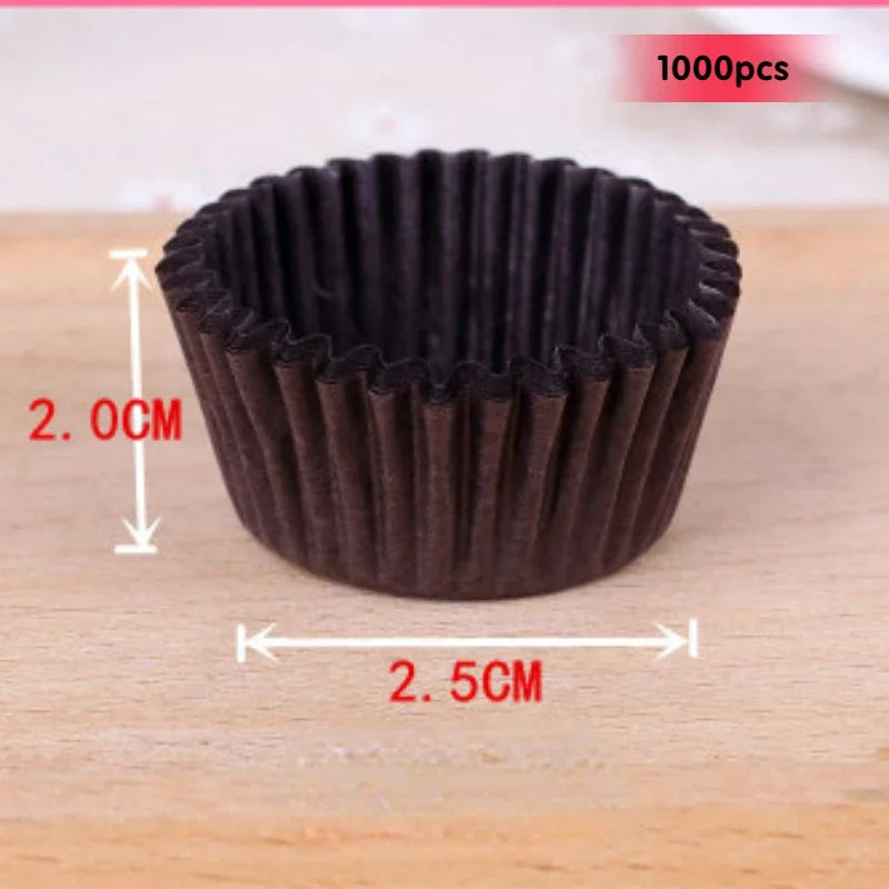 1000 Mini Moules à Cupcakes en Papier  Marron