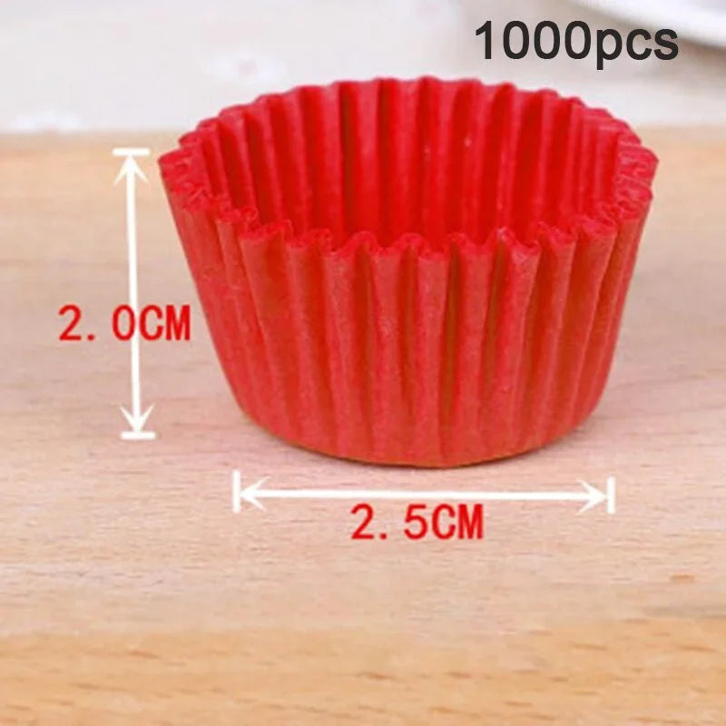 1000 Mini Moules à Cupcakes en Papier  Rouge