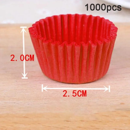 1000 Mini Moules à Cupcakes en Papier  Rouge