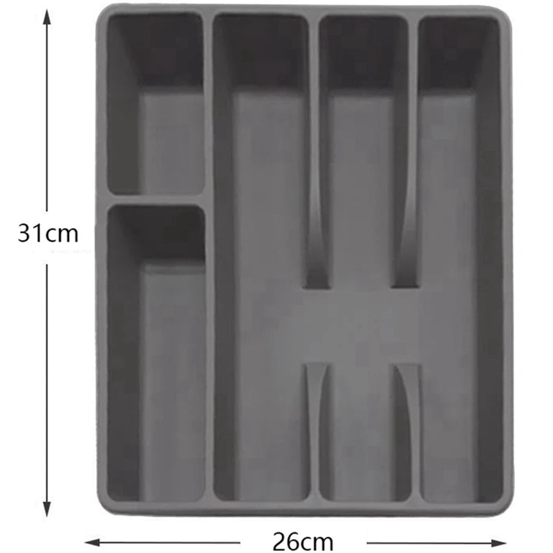 Boîte de Rangement pour Couverts – Organisateur de Tiroir en Plastique  Pratique et Durable pour Ustensiles de Cuisine