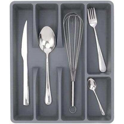 Boîte de Rangement pour Couverts – Organisateur de Tiroir en Plastique avec 5 Compartiments