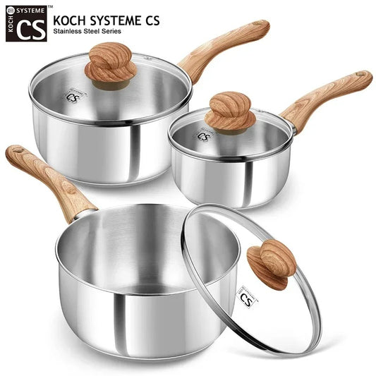 Casserole inox antiadhésive avec poignée bakélite