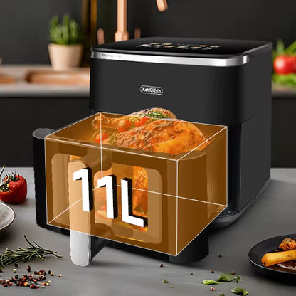 Friteuse à air Grande Capacité 10 L avec Fenêtre de Visualisation et Écran Tactile LED, idéale pour des repas savoureux