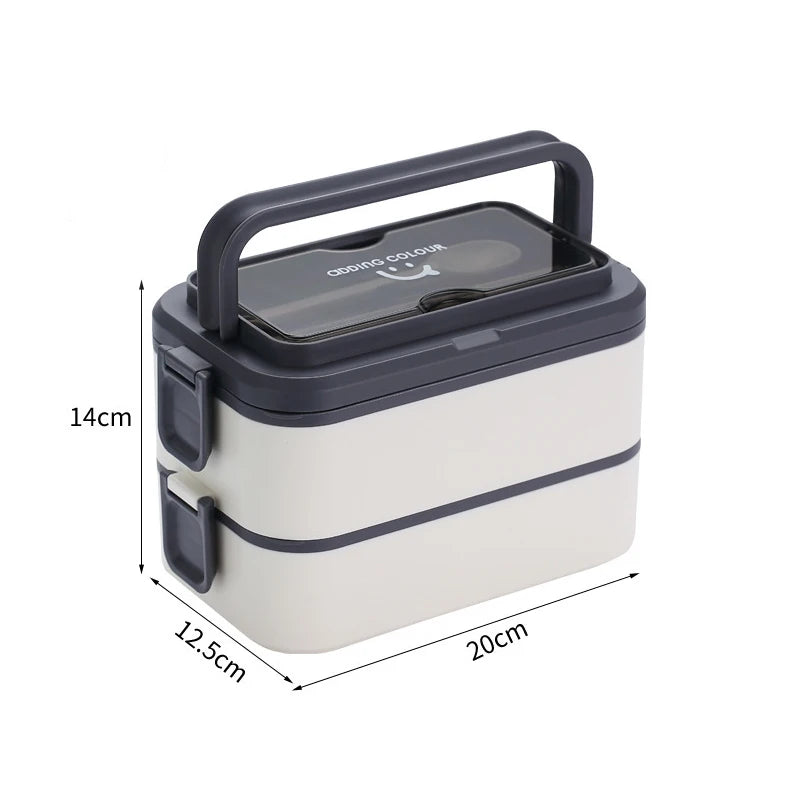 Grande Lunch Box Inox à Double Couche  noir