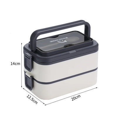Grande Lunch Box Inox à Double Couche  noir