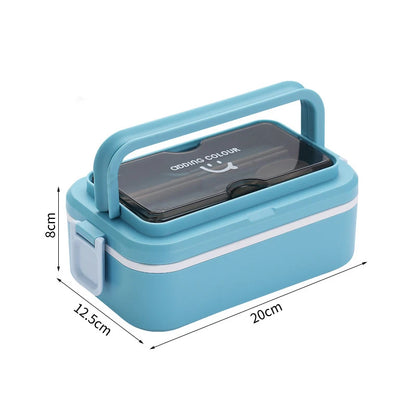 Grande Lunch Box Inox bleu