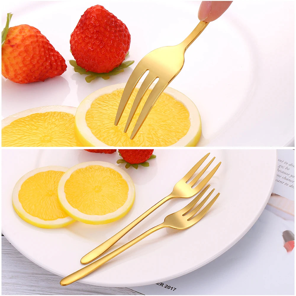 Fourchettes Café/Dessert Inox 410 – 4 Couleurs Élégantes