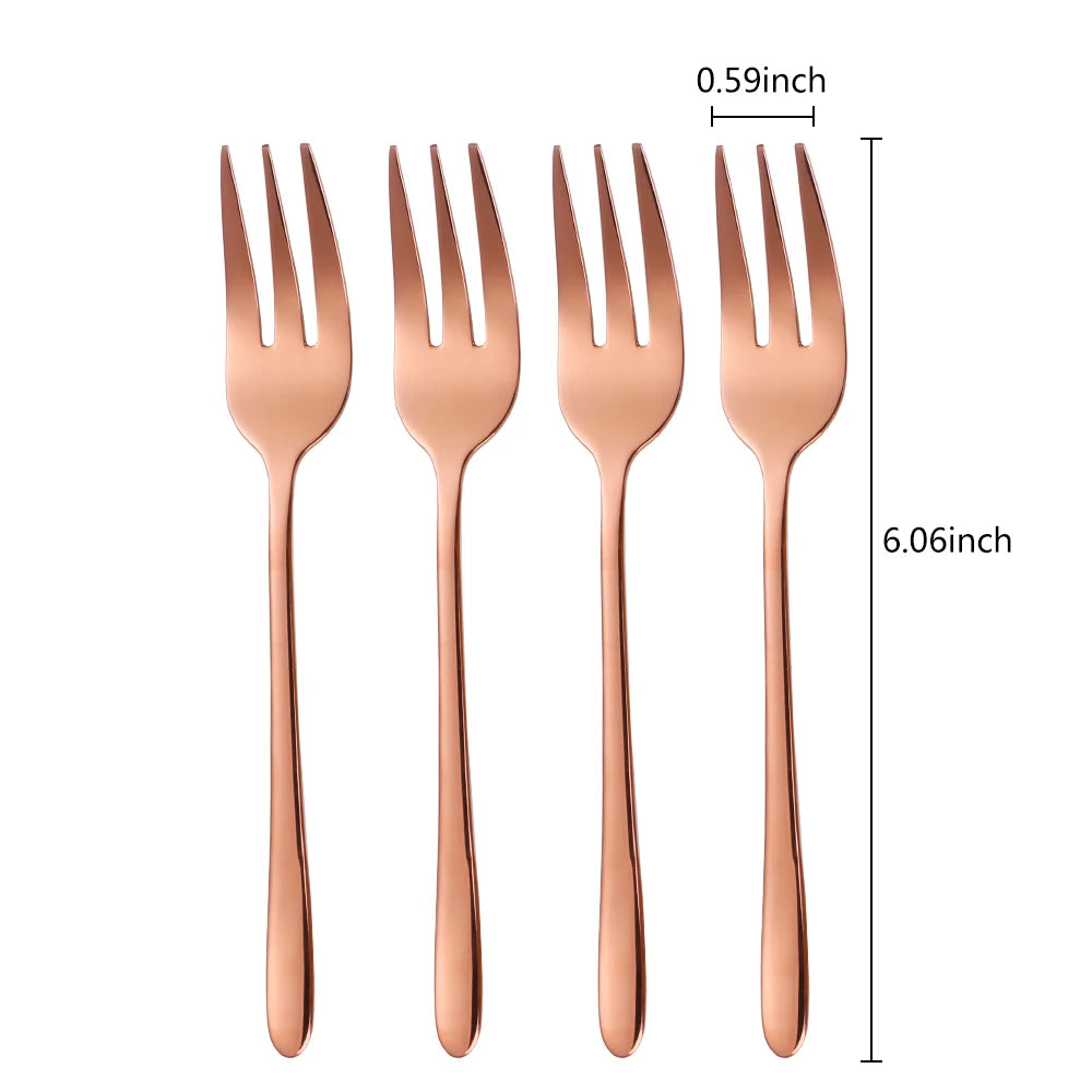 Fourchettes Café/Dessert Inox 410 – 4 Couleurs Élégantes