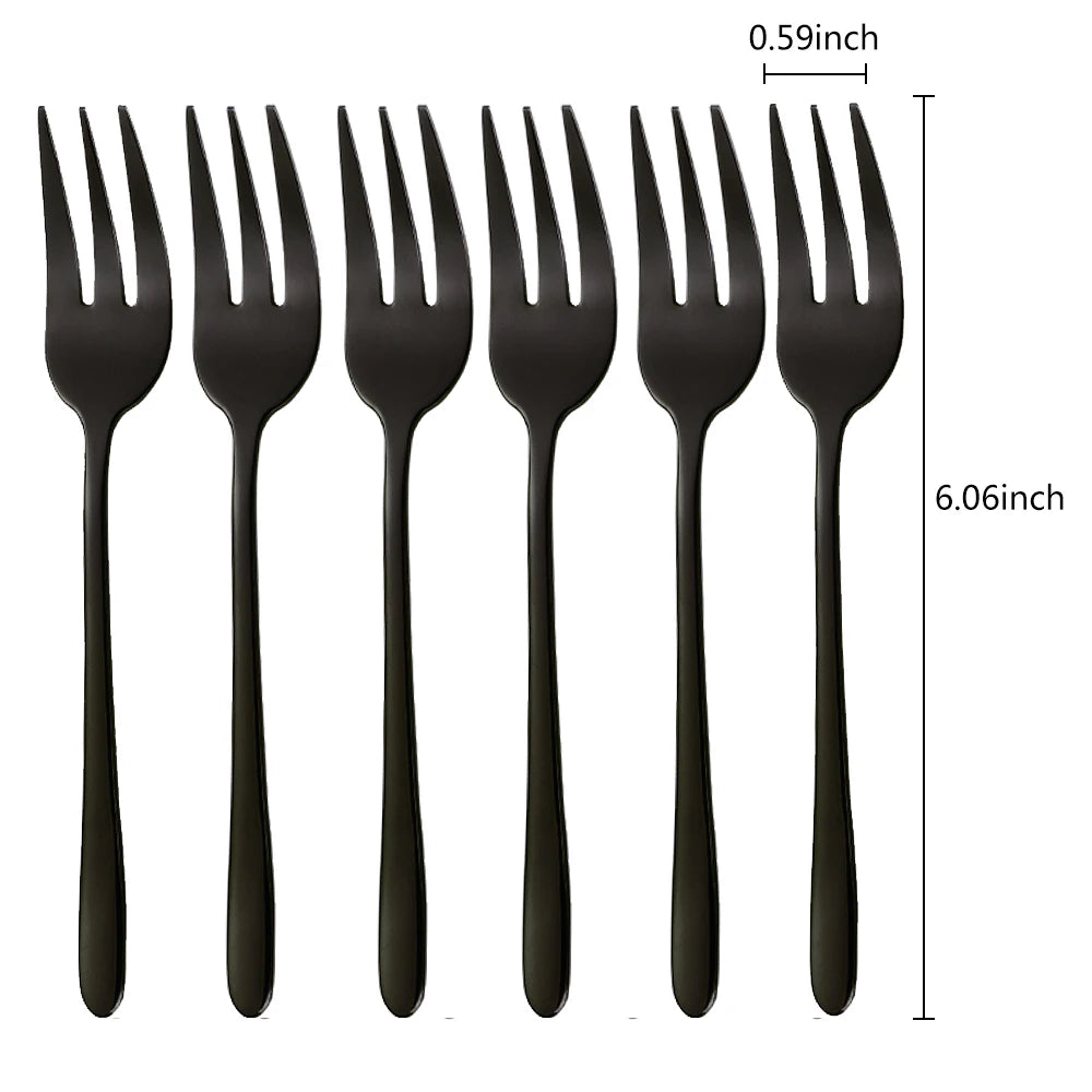 Fourchettes Café/Dessert Inox 410 – 4 Couleurs Élégantes