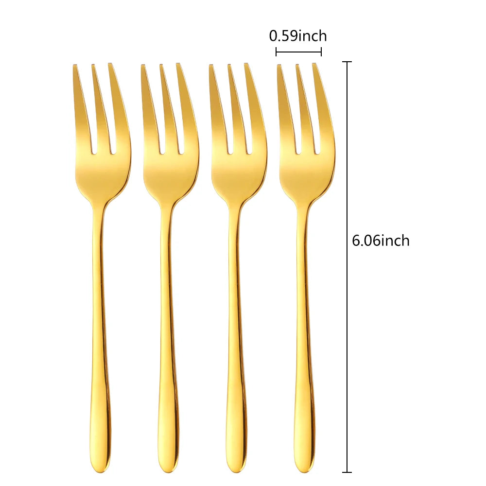Fourchettes Café/Dessert Inox 410 – 4 Couleurs Élégantes