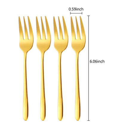 Fourchettes Café/Dessert Inox 410 – 4 Couleurs Élégantes