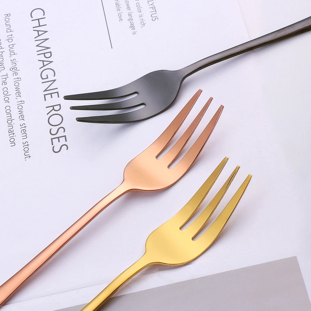 Fourchettes Café/Dessert Inox 410 – 4 Couleurs Élégantes