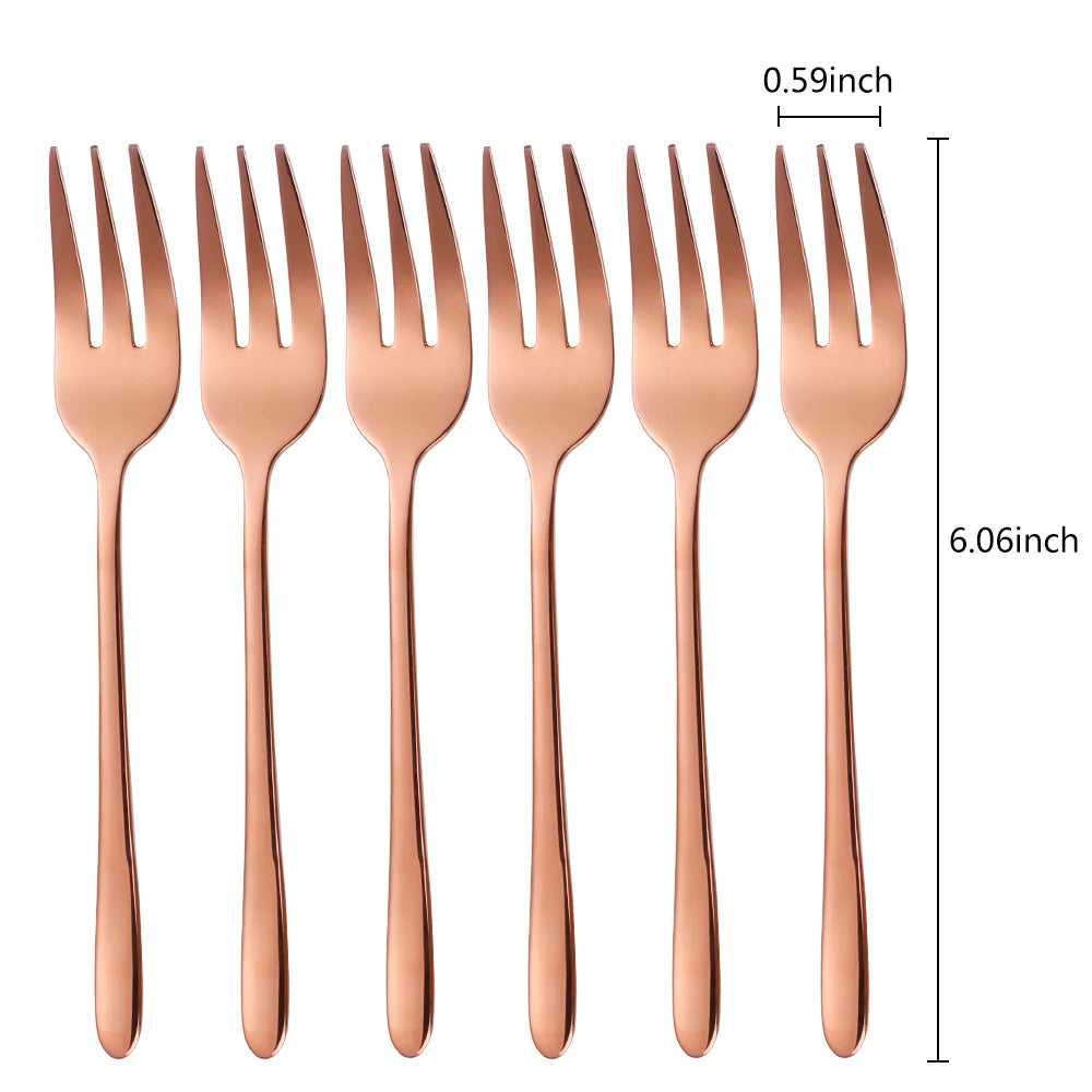 Fourchettes Café/Dessert Inox 410 – 4 Couleurs Élégantes