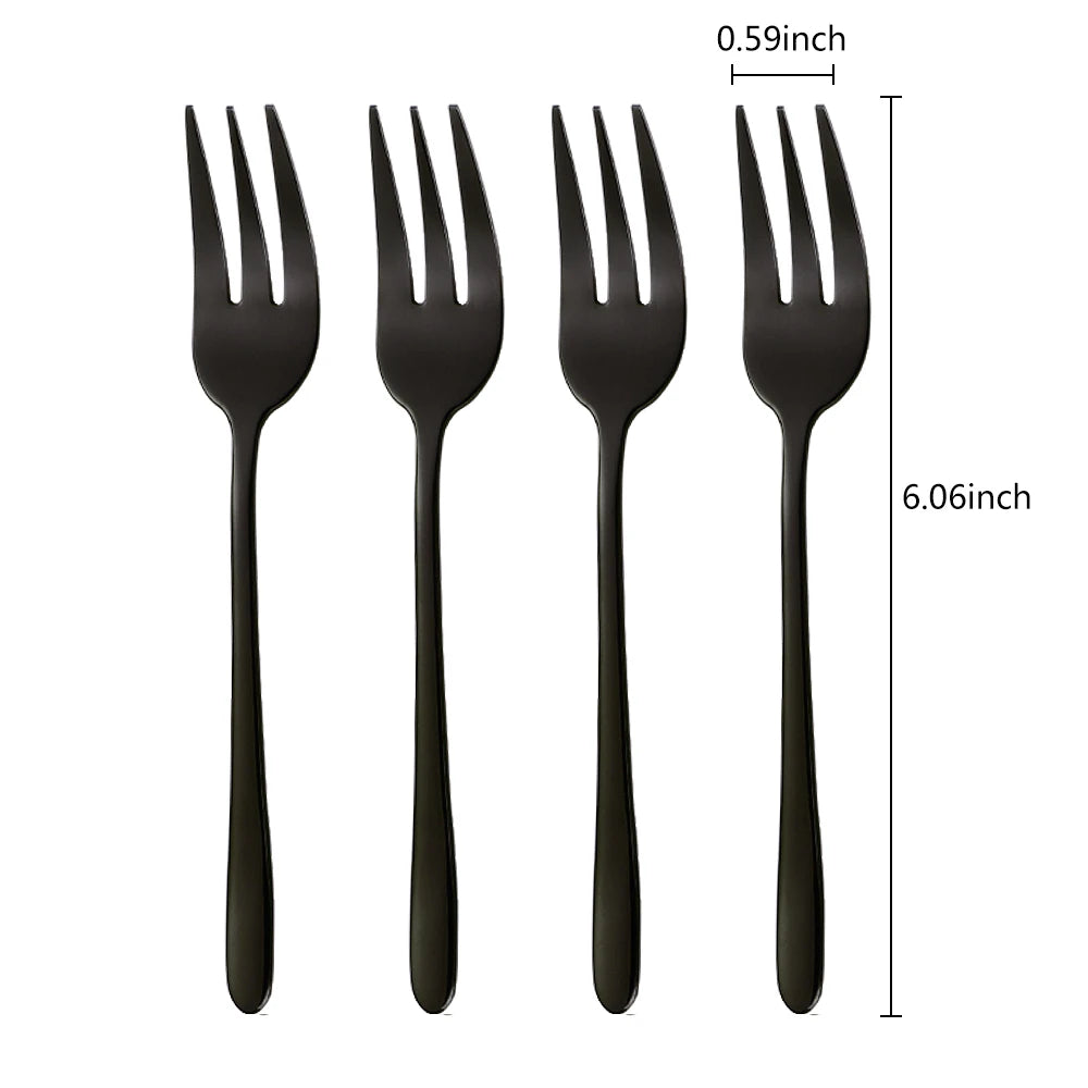 Fourchettes Café/Dessert Inox 410 – 4 Couleurs Élégantes