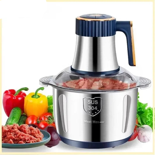Hachoir Électrique 500W Acier Inoxydable – 5L, 6 Lames, Silencieux & Multifonction Cuisine - Ustensile de chef