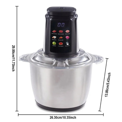 Hachoir Électrique 5 L Grande Capacité en Inox avec écran de contrôle et design moderne
