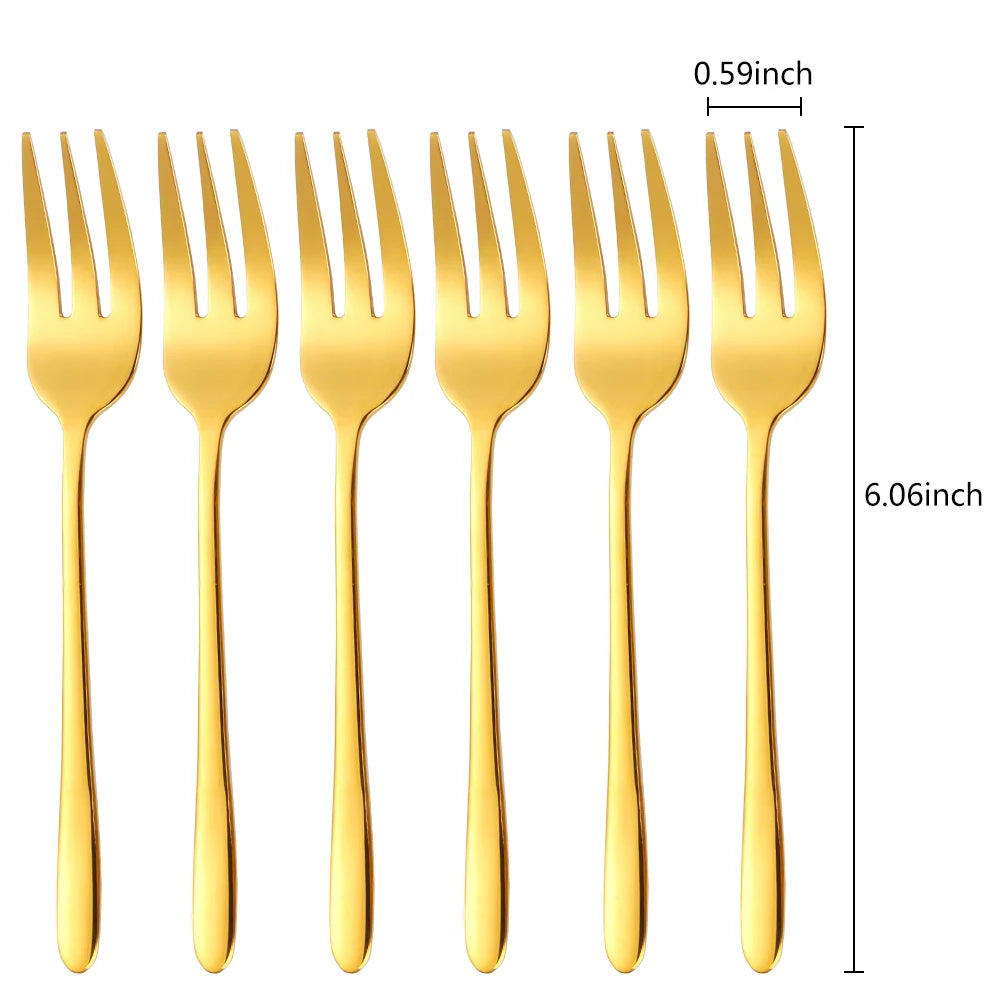 Fourchettes Café/Dessert Inox 410 – 4 Couleurs Élégantes
