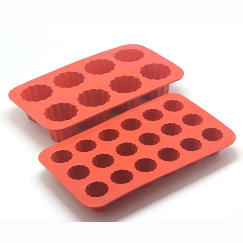 Moule Silicone à Cannelés 8/18 Cavités – Outil de Pâtisserie pour Muffins, Cupcakes et Desserts 