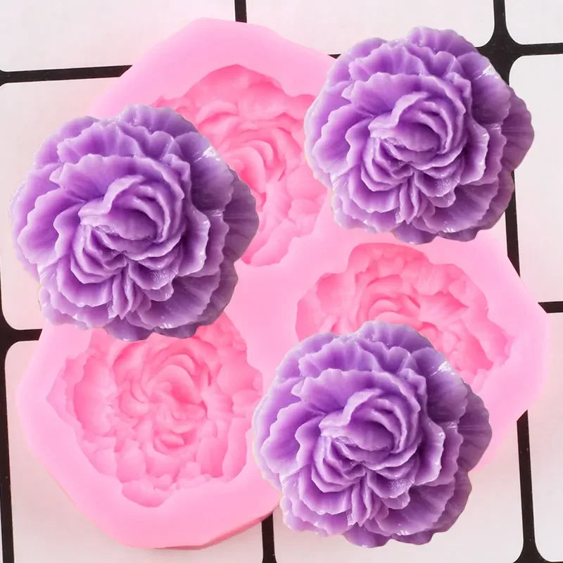 Moules en Silicone 3D rose 3 cavites
