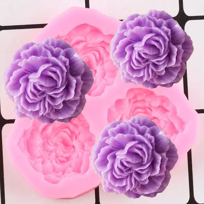 Moules en Silicone 3D rose 3 cavites