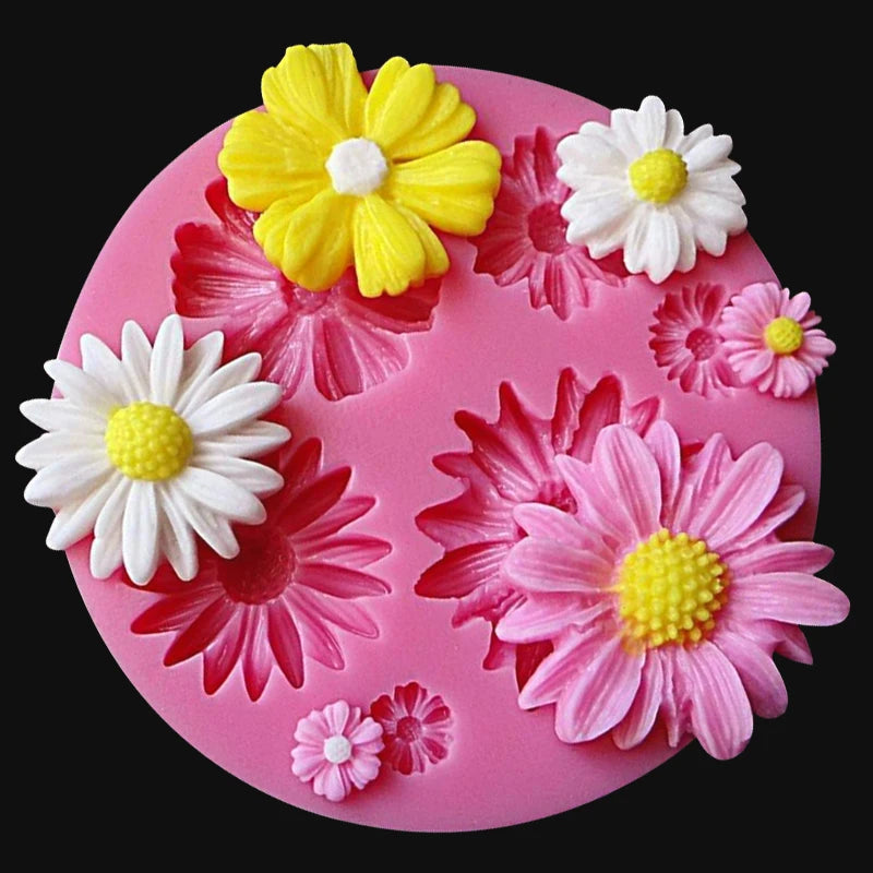 Moules trompe l'œil en Silicone 3D Fleur 