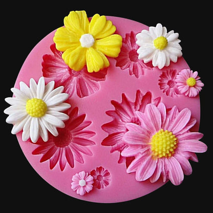 Moules trompe l'œil en Silicone 3D Fleur 