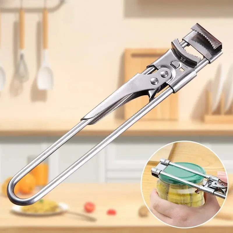 Ouvre-Boîtes en Acier Inoxydable Antidérapant – Outil Pratique et Ajustable pour Canettes et Bocaux. - Ustensile de chef