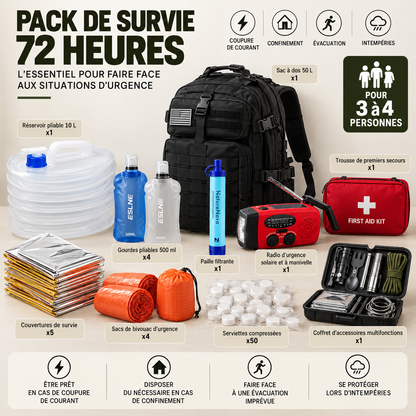 72 Hour Family survival kit for 3 people