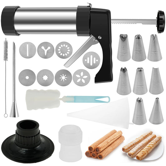 Pistolet à Pâtisserie Multifonction – Churros & Biscuits Inox - Ustensile de chef