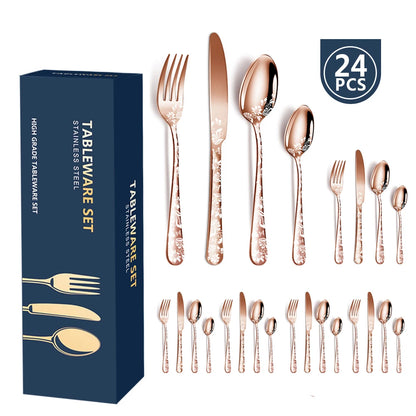 Set de Couverts Inox – 24 Pièces Multicolores pour 6 Personnes