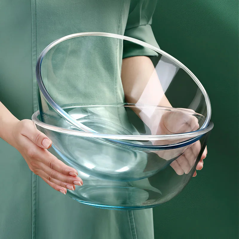 Bol en verre 4,45L Ø27cm – Transparent, solide, micro-ondes