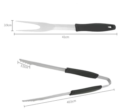 Kit d'Outils de Barbecue en Acier Inoxydable – Résistant à la Chaleur et Facile à Nettoyer, Pour 1 à 5 Personnes - Ustensile de chef