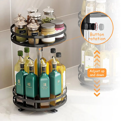 Support Rangement à Épices Rotatif 360° en Acier Carbone - Ustensile de chef