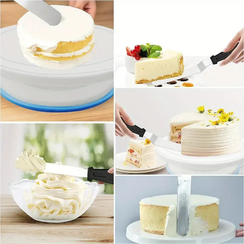 Kit Décoration Gâteaux 24 pcs – Plateau Tournant & Douilles